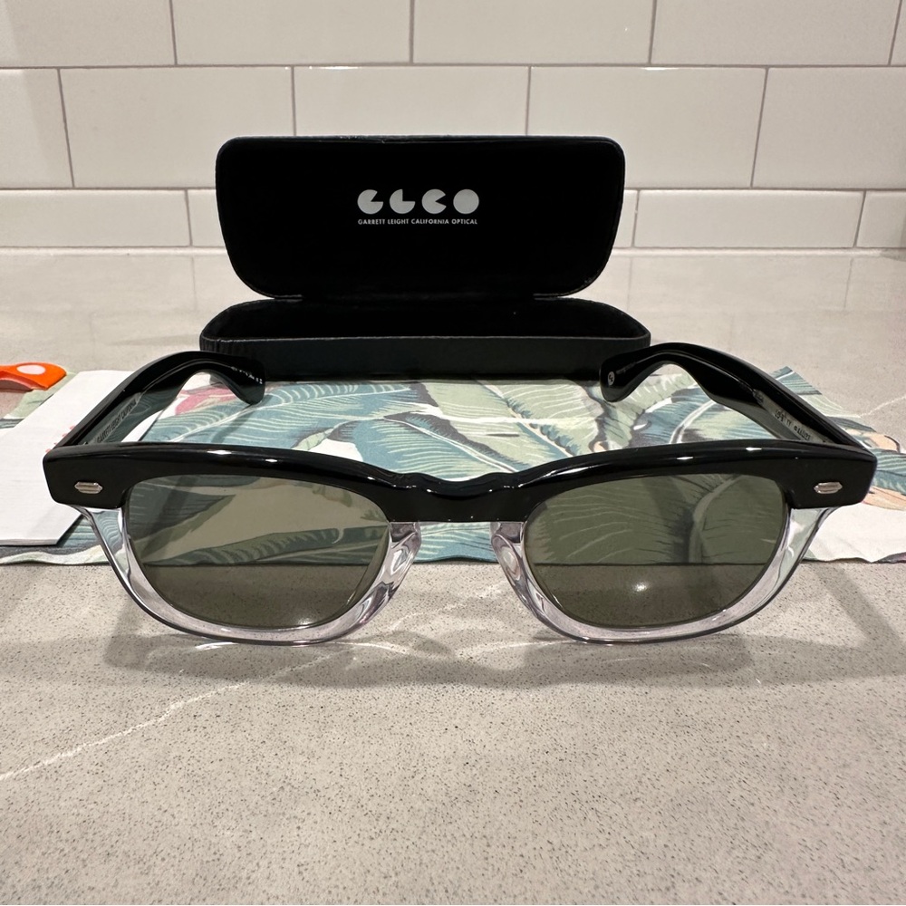 Garrett Leight LO‑B Sunglasses - Yin Yang / Pure Grey - Beautiful!